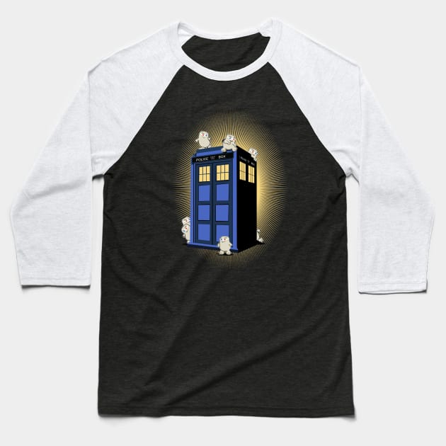 ADIPOSE CONQUERS THE TARDIS Baseball T-Shirt by KARMADESIGNER T-SHIRT SHOP